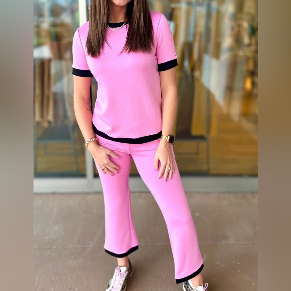 Pink Women's set with Black Trim Large